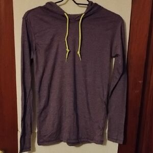 Anvil Purple Hoodie with Yellow Drawstrings